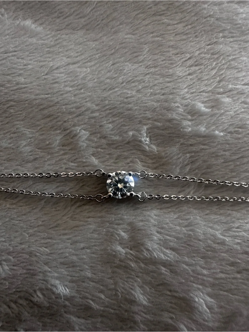 Moissanite Silver Double Chain bracelet.